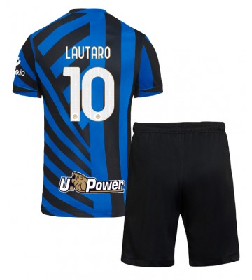 Inter Milan Lautaro Martinez #10 Domácí dres komplet pro Děti 2024-25 Krátkým Rukávem (+ Krátké kalhoty)